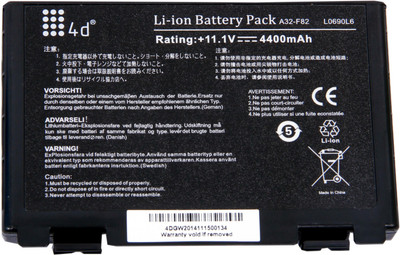 

4d K501 K60IJ K50 K50I K40 A32-F82 A32-F52 F83S X8B X8D L0690L6 6 Cell Laptop Battery
