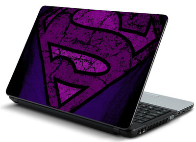 

Geek PURPLE SUPERMAN SIGN DARK Laminated Vinyl Laptop Decal 15.6