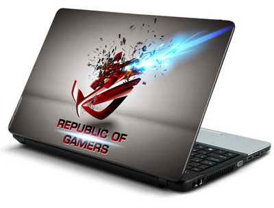 

Geek Asus Rog Republic Of Gamers Shattered Explosion HQ Laminated Vinyl Laptop Decal 15.6