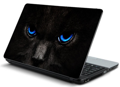 

Geek black cat blue eyes HQ Laminated Vinyl Laptop Decal 15.6