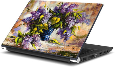 

ShopMantra Purple Flowers in a Vase Textured Paint Vinyl Laptop Decal 15.6