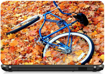 

Print Shapes Bicycle on leafs Vinyl Laptop Decal 15.6