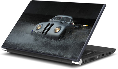 Artifa Silver Vintage Car Vinyl Laptop Decal 15.6