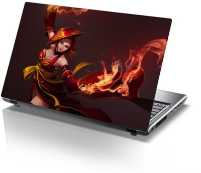 Decor Villa lina dota 2 on fire game Self Adhesive Vinyl Laptop Skin Compatible for 15.6 inch(Theme: Illustrations)