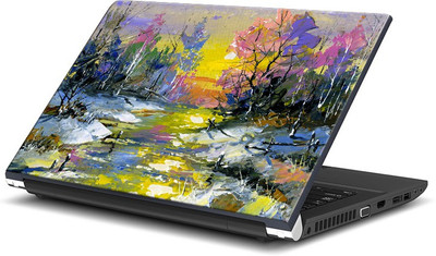 ShopMantra Oil Paint Scenery Canvas Vinyl Laptop Decal 15.6