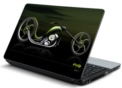 

Geek FWA SLITHER BLACK MOTORCYCLE GREEN DARK Laminated Vinyl Laptop Decal 15.6