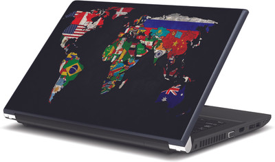

Artifa World Map with Flags Vinyl Laptop Decal 15.6