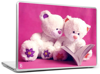 Print Shapes Reading Book Teddy Bear Vinyl Laptop Decal 15.6