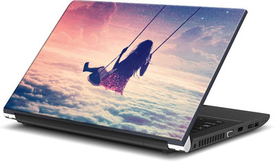 

ShopMantra Girl Swinging Over The Clouds Vinyl Laptop Decal 15.6
