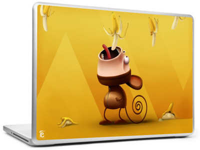 

Print Shapes Funny monkey eating bananas Vinyl Laptop Decal 15.6