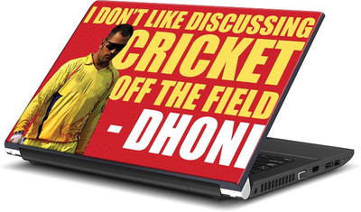 

ShopMantra Dhoni I Don’t Discuss Cricket Off Field Vinyl Laptop Decal 15.6