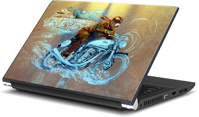 

ShopMantra Vintage Bike Rider Painting Vinyl Laptop Decal 15.6