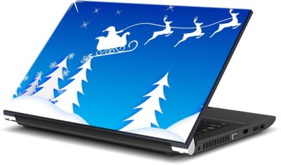 

ezyPRNT Santa Claus in the sky with christmas tree (15 to 15.6 inch) Vinyl Laptop Decal 15