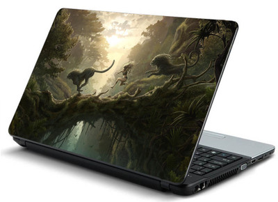

Geek JUNGLE GIRL LIONS JUMP BRIDGE Laminated Vinyl Laptop Decal 15.6