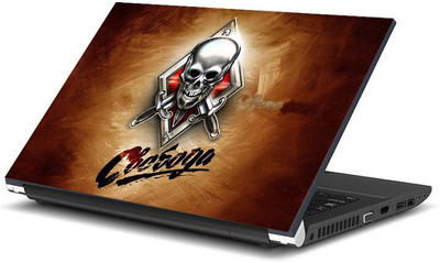 

Geek skull with knifes Laminated Vinyl Laptop Decal 15.6