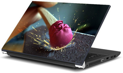 

Geek Head Match Fire Creative Laminated Vinyl Laptop Decal 15.6