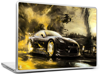 

Print Shapes Yellow Car Vinyl Laptop Decal 15.6