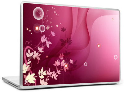 

Print Shapes swirls pink purple leaves wide Vinyl Laptop Decal 15.6