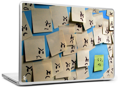 

Print Shapes Angry post it on the green wide Vinyl Laptop Decal 15.6
