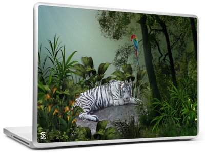 

Print Shapes White tiger in garden Vinyl Laptop Decal 15.6