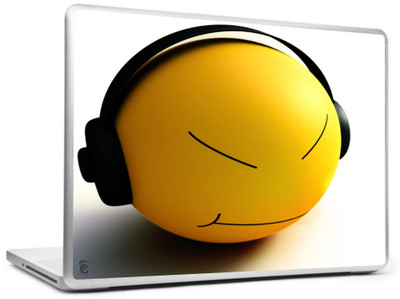 

Print Shapes Yellow face listening to music Vinyl Laptop Decal 15.6