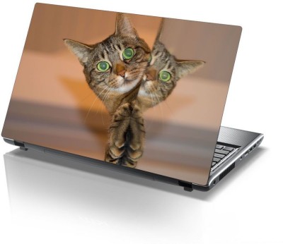 Decor Villa pet cat Self Adhesive Vinyl Laptop Decal 15.6