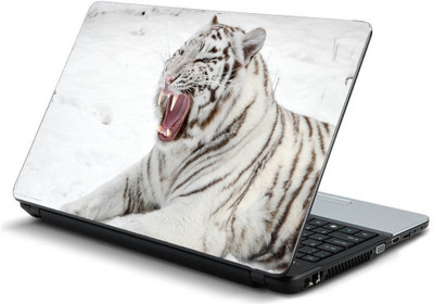 

Geek WHITER TIGER SNOW PREDATOR MOUTH Laminated Vinyl Laptop Decal 15.6