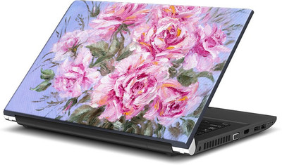 

ShopMantra Pink Roses Crayon Paint Vinyl Laptop Decal 15.6