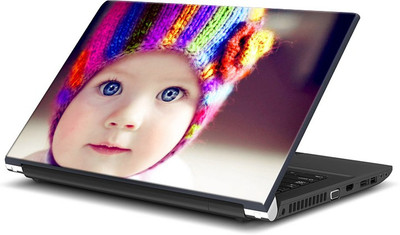 

ShopMantra Cute Baby Wearing Colorful Cap Vinyl Laptop Decal 15.6