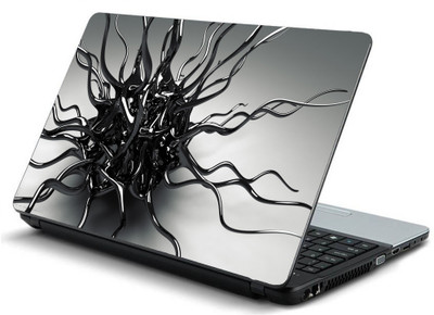 

Geek METAL ALLOY BLACK SILVER FORM Laminated Vinyl Laptop Decal 15.6
