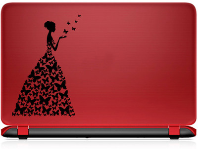 Decor Villa Decor Villa Butterfly Girl Laptop Sticker Self Adhesive Vinyl Laptop Skin Compatible for 15.6 inch(Theme: Famous Personalities)