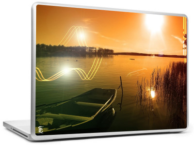 

Print Shapes Ship on river Vinyl Laptop Decal 15.6