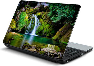 

Geek WATERFALL ROCKS RIVER GRASS Laminated Vinyl Laptop Decal 15.6