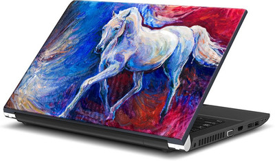 

ShopMantra White Horse Brush Painting Vinyl Laptop Decal 15.6