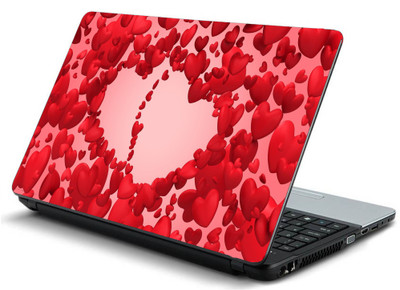 

Geek VALENTINES DAY HEARTS LOTS FLY LOVE Laminated Vinyl Laptop Decal 15.6