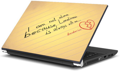 Print Shapes I am not alone quote Vinyl Laptop Decal 15.6
