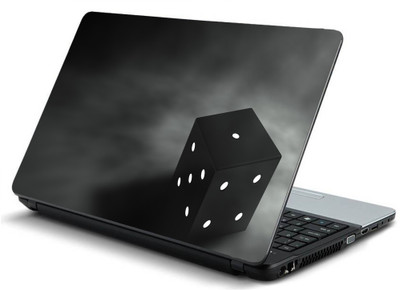 

Geek cube 3d graphics black gray background 3d HQ Laminated Vinyl Laptop Decal 15.6