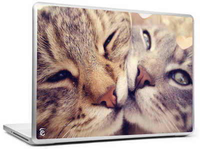

Print Shapes Love two cats hugging Vinyl Laptop Decal 15.6