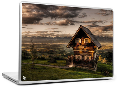 

Print Shapes Wooden cabin with landscape Vinyl Laptop Decal 15.6