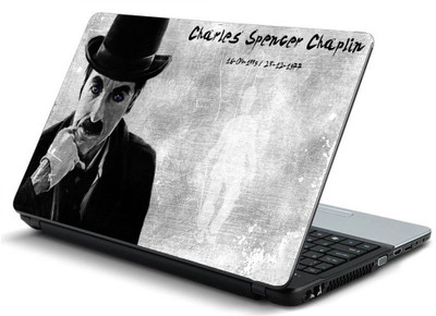 

Geek charlie chaplin actor comedian celebrity mustache hat black white HQ Laminated Vinyl Laptop Decal 15.6