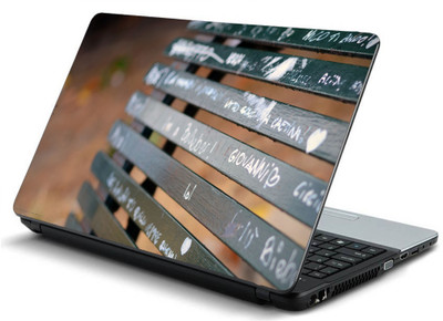 

Geek bench with love messages HQ Laminated Vinyl Laptop Decal 15.6