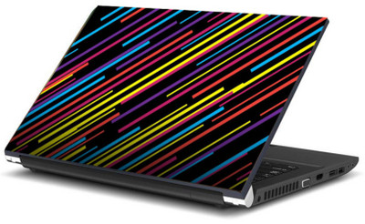 

Print Shapes Colorfull horizontal line black bg Vinyl Laptop Decal 15.6