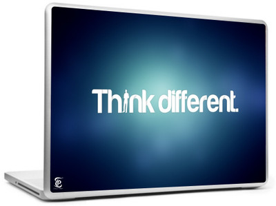 

Print Shapes Think different on abstract blue Vinyl Laptop Decal 15.6