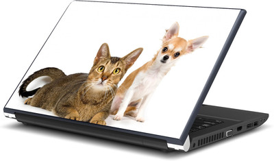 

Artifa Cute Cat and Dog Vinyl Laptop Decal 15.6