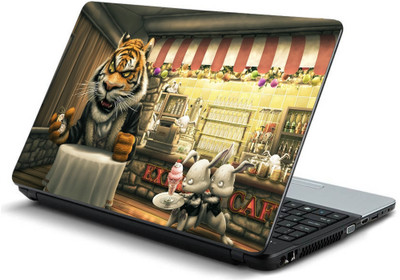 

Geek angry tiger cartoon HQ Laminated Vinyl Laptop Decal 15.6