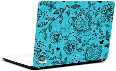 

Pics And You Offbeat Floral Blue Vinyl Laptop Decal 15.6
