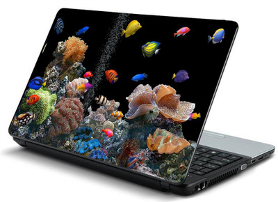 

Geek fish underwater colorful HQ Laminated Vinyl Laptop Decal 15.6