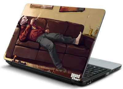 

Geek MAN SMOKING GTA 4 SOFA Laminated Vinyl Laptop Decal 15.6