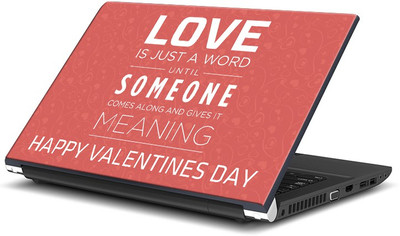 

ShopMantra Love Is Just A Word Typography Skin Vinyl Laptop Decal 15.6