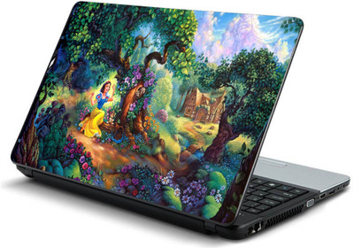 

Geek SNOW WHITE FAIRY FOREST TREES HOUSE FAIRY TALE Laminated Vinyl Laptop Decal 15.6